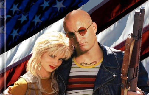 woody harrelson natural born killers.  parade of sleazy characters, but it is the criminally likable duo that 